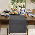 Classic Linen™ by D'Moksha, Charcoal Gray Table Runner 108 Inches Long, 100% Pure Linen, 14 x 108 Inch Table Runner for Dresser, Dining- Fall, Weddings, Outdoor Hosting by DMokshaHomes