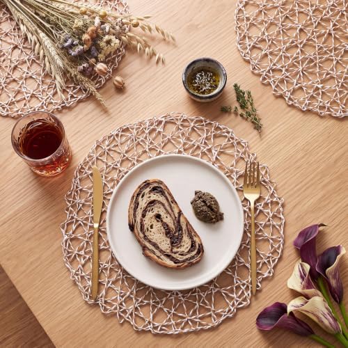 Threehoney Paper Braided Round Placemats, Set of 36, Sand, 13 in - Image 6