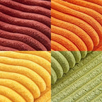 MIULEE Fall Burnt Orange Decorative Throw Pillow Covers 20x20 Inch Set of 4 Boho Color-Clash Cushion Covers Modern Farmhouse Pillow Cases Corduroy Striped Home Decor for Couch Sofa Bed - Image 6