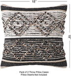 · REDEARTH · Boho Textured Handwoven Throw Pillow Cases - Black Jasper - Image 7