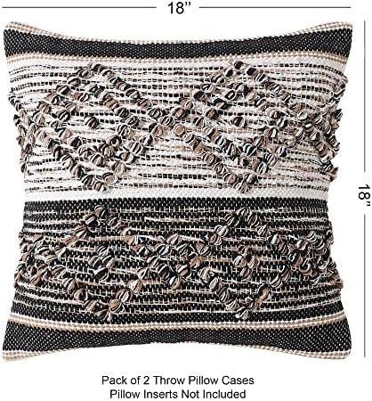 · REDEARTH · Boho Textured Handwoven Throw Pillow Cases - Black Jasper - Image 7