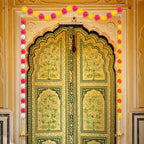6 Sets Marigold Garland with Lotus Candle Holders for Diwali Pooja Puja - Image 3