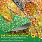 15" Sunflower Rhinestones Placemats Set of 4, Round,Green Yellow - Image 2