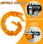 10 Pcs Artificial Marigold Garland for Decoration 5 ft Long Golden Yellow Indian Diawli Decorations for Home, Celebrations Events. Orange - Image 2