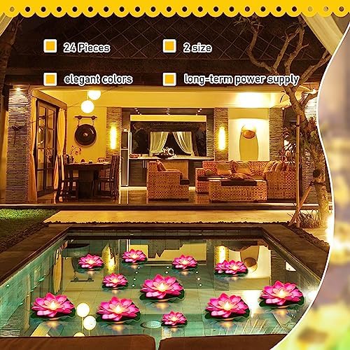 Liliful LED Floating Lotus Lantern, Diwali Pool Pond Decor, Pink, 5.91 Inch - Image 4