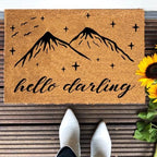 Funny The Entrance Way Outside Personalized Rug with Heavy-Duty Non Slip Outdoor Coconut Coir Doormat Pets Lover Gift 23.6 x 15.7 inch (Hello The Darling) - Image 5