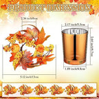 Umigy 6 Set Fall Candle Holders Glass Votive, Pumpkin, Orange - Image 2