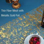Snowkingdom Gold Table Runner, Sequin Glitter Metallic Foil Thin Mesh Sparkly Runner Roll 100 Feet, Gold Birthday Party Decorations, for Event Wedding Showers Christmas Thanksgiving Festive - Image 2