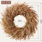 26" Artificial Fall Nandina Wreath for Front Door Decoration (Orange-Green) - Image 6