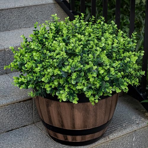20 Bundles Artificial Plants for Outdoor Fake Plants for Spring Decoration,Faux Eucalyptus Plants for Planter UV Resistant Lifelike for Home Porch Garden（Green） - Image 4