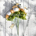 FiveSeasonStuff Mixed Cream & Apricot Artificial Peony Bouquet Set of 2 - Image 5