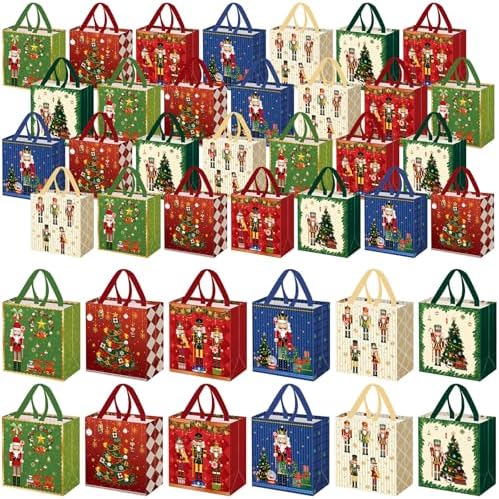 Wesnoy 48 Pcs Large Christmas Nutcracker Gift Bags Bulk with Handles by Wesnoy