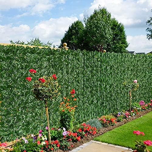 DearHouse Artificial Ivy Privacy Fence Wall Screen, 59x216.5inch Artificial Hedges Fence and Faux Ivy Vine Leaf Decoration for Outdoor Garden Decor - Image 2