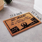 Funny Coir Doormat: 'Go Away or I Shall Taunt You a Second Time' - Welcome Front Porch Decor - Heavy-Duty PVC Back - Outdoor - 23.6x15.7 inch - Image 3