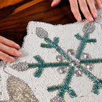 ALPHA Living HOME 36-Inch Beaded Table Runner, Glitz Decorative Runner for Dining Table, Wedding, Bridal Shower, Christmas & Farmhouse Décor, Chiffon White Sapphire - Image 3