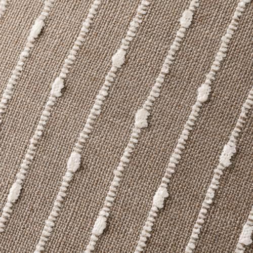 Foindtower Decorative Striped Boucle Throw Pillow Covers 22x22 Taupe Gray - Image 2