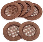 6 Pack 13" Rattan Charger Plate, Dark Brown, Hollow out by Gandeer