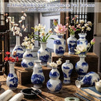 Maxcheck 12 Pcs Small Blue and White Vase, Mini Chinoiserie Vases, Stylish - Image 6