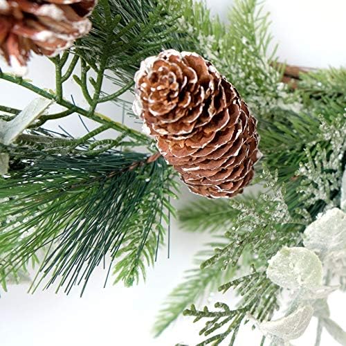 Idyllic 22 Inch Greenery Winter Wreath with Snowy Pine Cones and Succulent Plants - Large Christmas Wreath for Front Door, Rustic Farmhouse Pine Wreath for Indoor Outdoor Decor - Image 3