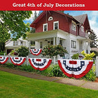2x4 Ft American Pleated Fan Flag, Patriotic Half Fan Bunting Flag, Indoor Outdoor for Red White Blue USA 250th Anniversary 4th of July Decoration Patriotic Decor Memorial Day (Set of 5) - Image 4