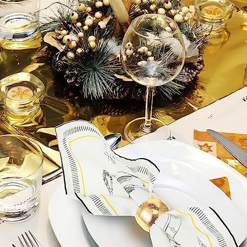 Lallisa 48 Pcs Gold Napkin Rings Bulk Metal Classic Brass Napkin Ring Holders Elegant Farmhouse Cloth Table Decorations for Tea Wedding Anniversary Birthday Dinners Party Supplies - Image 5