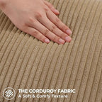 Mecatny Corduroy Fall Decorative Throw Pillow Covers 20x20 Set of 2 Khaki - Image 4