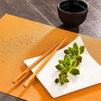 Restaurantware Orange Autumn Vinyl Woven Placemat, 16 x 12 in, 6 Pack - Image 3
