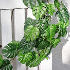 FiveSeasonStuff Monstera Plant Garlands, Artificial Leaf Bendable Vines (2 pcs, 5.2 feet) - Image 6