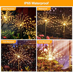Solar Fireworks Lights Outdoor Garden 150 LEDs 6 Pack Warm White - Image 5