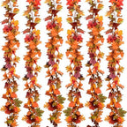 Lvydec 6 Pack Fall Maple Garland - 5.9ft/Strand Artificial Fall Foliage Garland Realistic Maple Leaves Autumn Decor for Home Wedding Halloween Thanksgiving Party by Lvydec