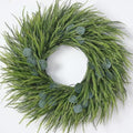 26" Artificial Eucalyptus with Fake Saw Grass Wreath for Front Door Decor by Juxdp