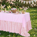 Fanqisi Waterproof Plaid Tablecloth Red Ruffle Table Cloth - 80 x 120 Inch Gingham Checker Tablecloths Rectangle Washable Polyester Table Cover for Birthday Wedding Picnic Easter Party Decoration by Fanqisi
