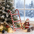 Rustic Mini Christmas Ladder Ornaments Vintage Metal Xmas Candy Cane Stripes Ladder Hanging Decor for Christmas Tree Door Indoor & Outdoor Home Porch Festive Displays Decorations Red and White by Unknown