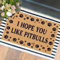 Funny The Entrance Way Outside Personalized Rug with Heavy-Duty Non Slip Outdoor Coconut Coir Doormat Pets Lover Gift 23.6 x 15.7 inch (I Hope You Like Pitbulls) by XTDJJKK