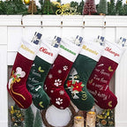 GEXWORLDWIDE GEX Christmas Stockings Personalized 2 Pack Custom Name for Family with Names 22" Large Quilted Lining Embroidery Luxury Velvet Decor Ornament for Fireplace Xmas Season (Set of 2) - Image 3