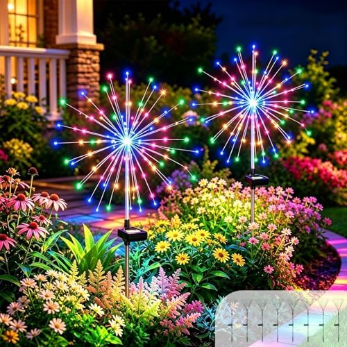 Solar Fireworks Lights Outdoor Garden 150 LEDs 8 Pack Multicolor by Unknown