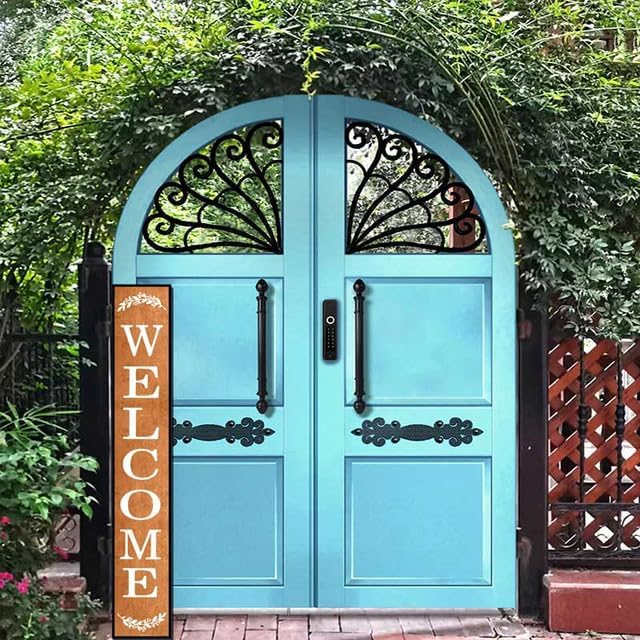 48 * 8 Inch - Welcome Sign for Front Door - Large Wood Plank Set, Standing/Hanging Porch Decor, Rustic, Indoor/Outdoor - Image 4