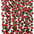 18 Pack 144 FT Artificial Flower Garland Fake Red Roses Vines Silk Flowers by KHOYIME