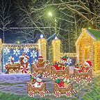 Wettarn 6 Pcs Christmas Train Yard Signs with LED Lights Stakes,Santa - Image 4