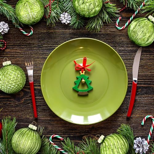 Jenaai 12 Pcs Christmas Lime Green Glass Ball Ornaments, Tree Decoration - Image 6
