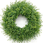 28 Inch Large Boxwoods Wreaths for Front Door Artificial Green Leaves Greenery Indoor Outdoor Wreath Home Decor Porch Window Wall Farmhouse Door Decorations Spring Summer Fall All Seasons by JDKPK
