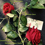 FiveSeasonStuff Classic Red Artificial Silk Roses Flower Garland, Bendable Hanging Vines (2pcs, 11ft) - Image 3