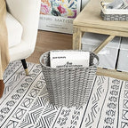 GRANNY SAYS Wicker Bathroom Trash Can, Wicker Waste Basket, Dark Gray - Image 7