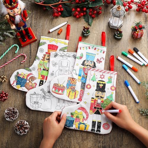 Zhanmai 24 Pcs Color Your Own Christmas Stocking Kit - Image 3