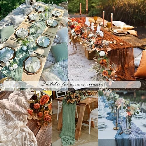 16 Pack Sage Green Cheesecloth Table Runner Rustic Gauze 22 x 108 inch Cheese Cloth Table Runners for Wedding Bridal Shower Birthday Party Table Runner Thanksgiving Christmas Decor - Image 7