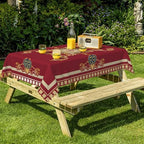 Retro Chinese Style Print Tablecloth 60x84 Inch Red and Gold Chinese Pattern Bordered Fabric Table Cloth Polyester Waterproof Reusable Rectangle Table Cover for Cottage Kitchen Dining Decor - Image 7