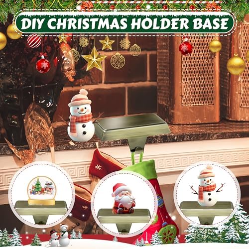 OCTERIC 5 Pcs Bronze Christmas Metal Stocking Holders for Mantle, Heavy Duty Stocking Hangers Stocking Hook Xmas Ornaments for Counter Tables Window Fireplace Mantle Decoration - Image 4