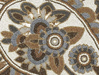 Hand Beaded Ivory Gold Fancy Paisley Runner 13x36 Decor - Image 5