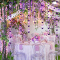 Duraaamo 35 Pcs Fairy Party Garland Decoration LED Artificial Wisteria Hanging Flowers Garland 3D Butterfly Hanging Decor Vine Rattan Ivy Greenery for Spring Home Wedding Fairy First Birthday Party by Duraaamo