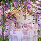 Duraaamo 35 Pcs Fairy Party Garland Decoration LED Artificial Wisteria Hanging Flowers Garland 3D Butterfly Hanging Decor Vine Rattan Ivy Greenery for Spring Home Wedding Fairy First Birthday Party by Duraaamo